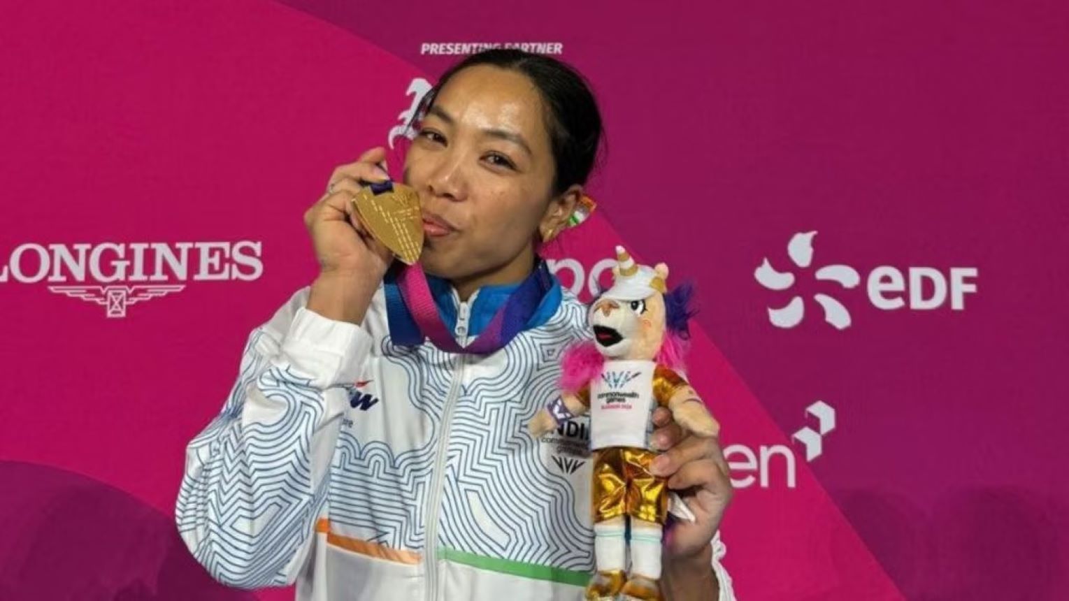 Mirabai Chanu won the gold medal in the women's 48 kg weightlifting event at the Commonwealth Games 2026 in Birmingham